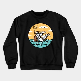 ship sinking in the ocean Crewneck Sweatshirt